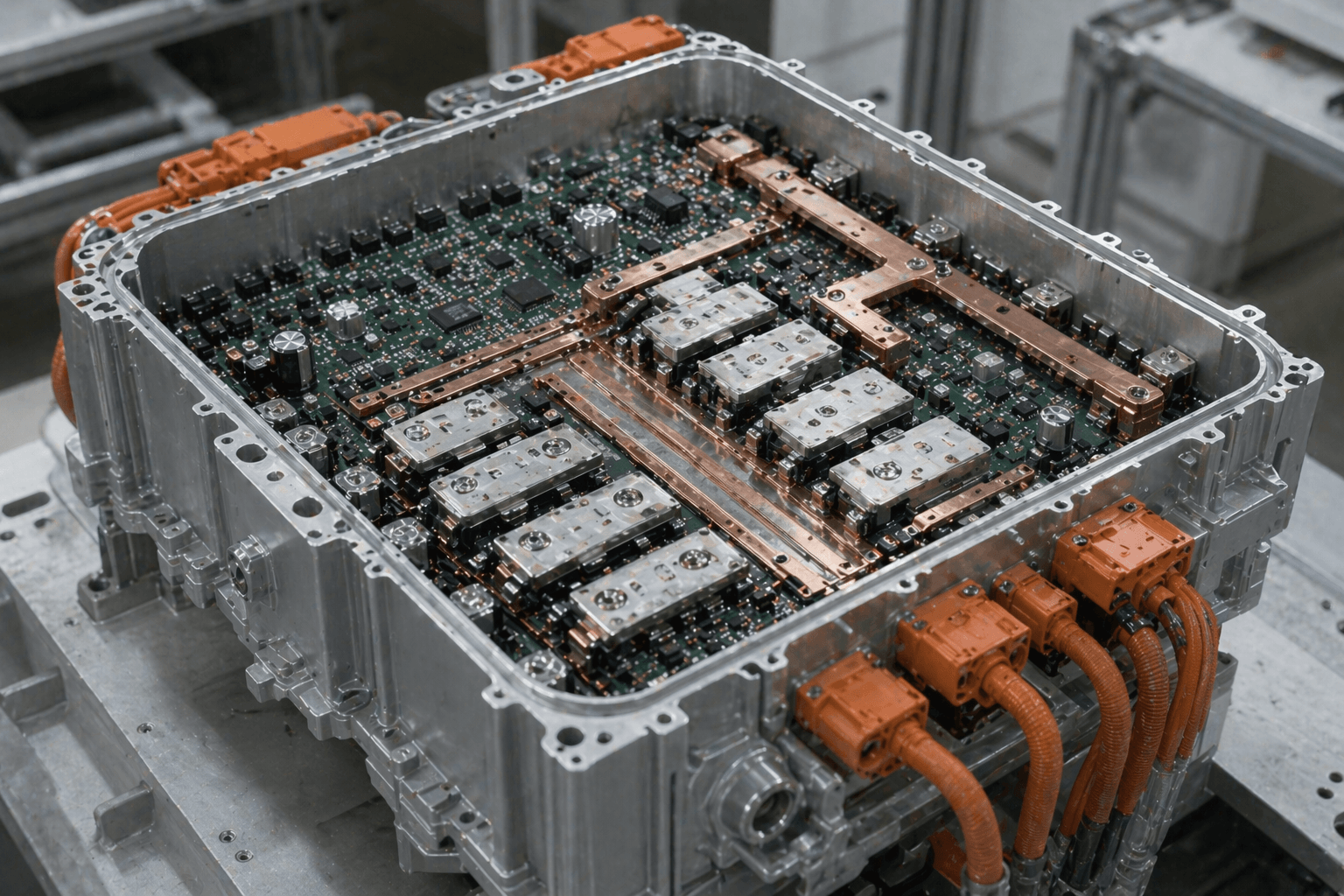 Electric vehicle power control unit with ceramic PCB and inverter module structure