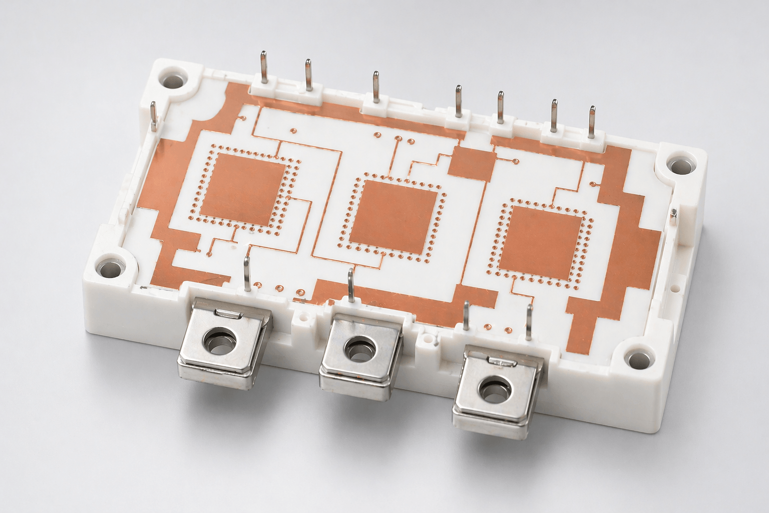 IGBT power module on AlN ceramic PCB with DBC copper structure for high power applications